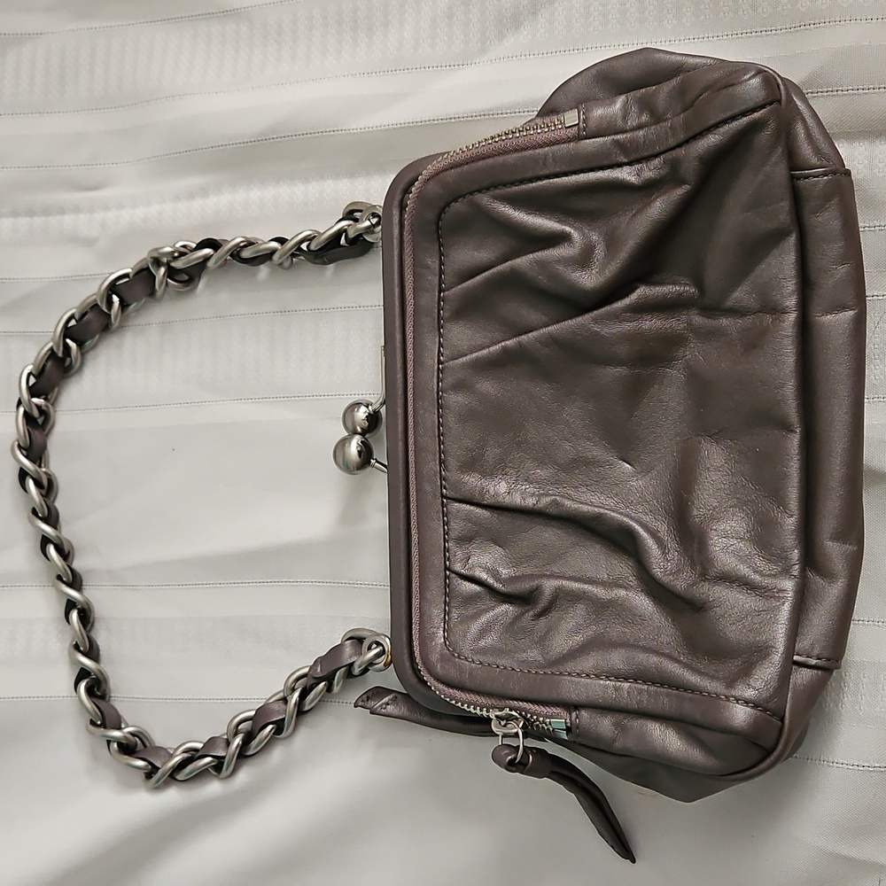Coach Leather Kisslock Bag